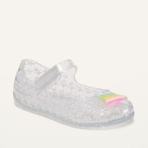 Old Navy Glitter-Jelly Mary Jane Flats for Toddler Girls NWT